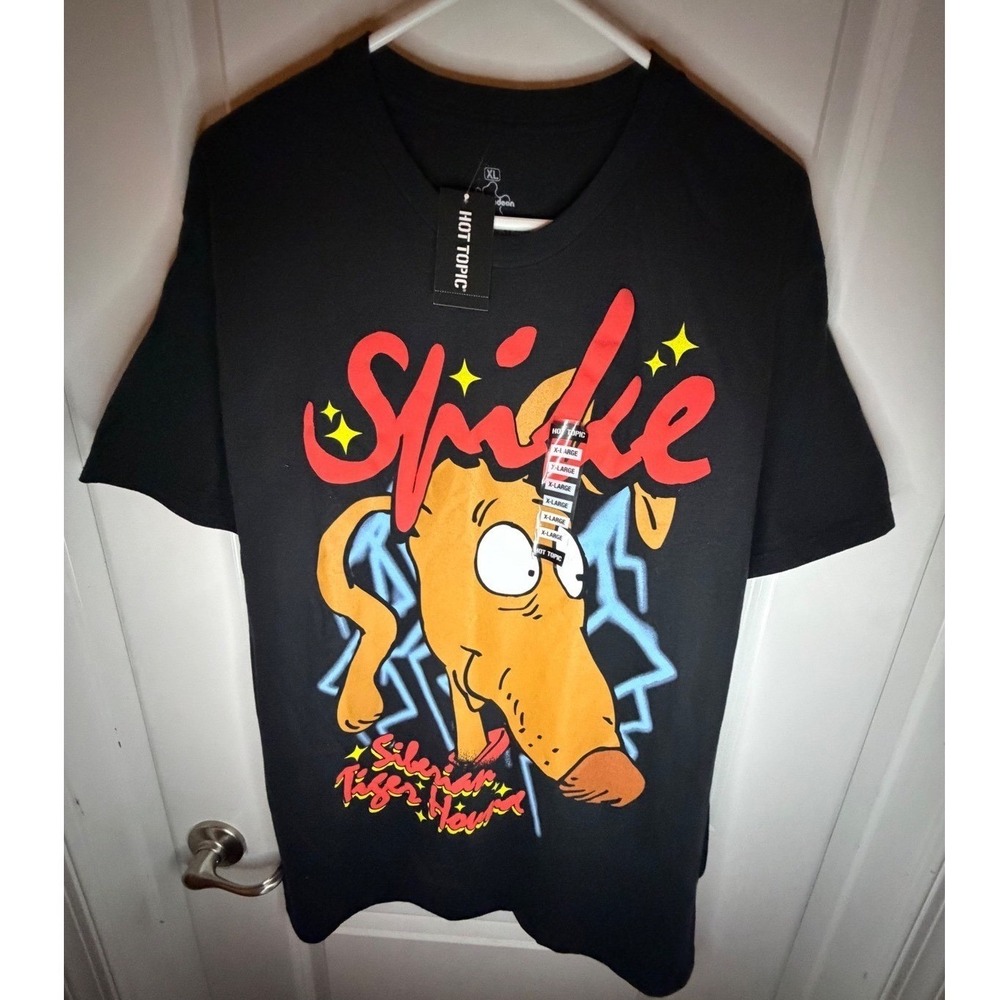 Hot Topic Nickelodeon Rugrats Spike Dog Black T-Shirt Mens XL Brand New‎
